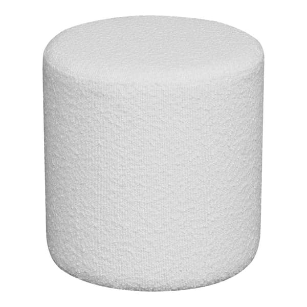 Ejby puff bouclé Ø34cm vit.