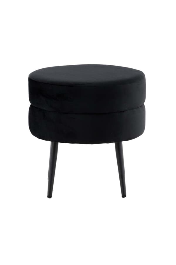 Pot puf Ø40cm velour sort.