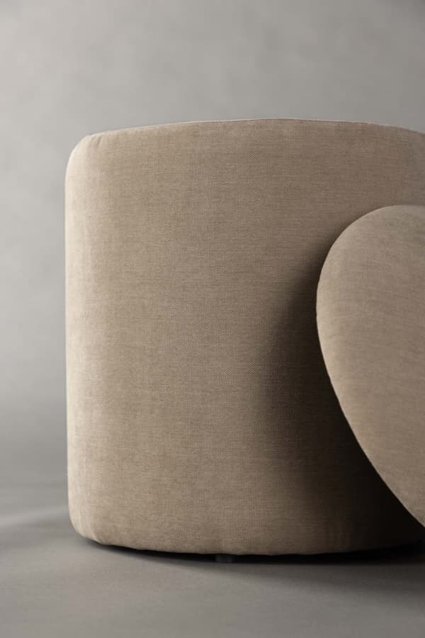 Limpen puff Ø32cm beige.