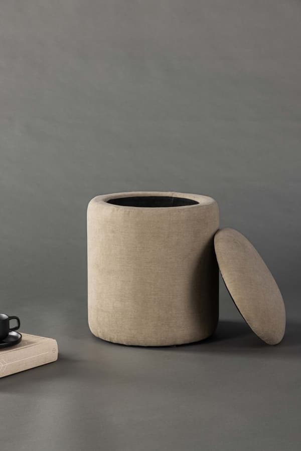 Limpen puff Ø32cm beige.