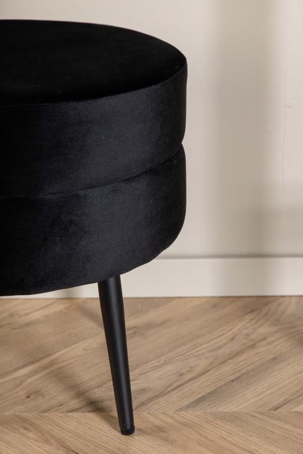 Pot puff Ø40cm velour svart.