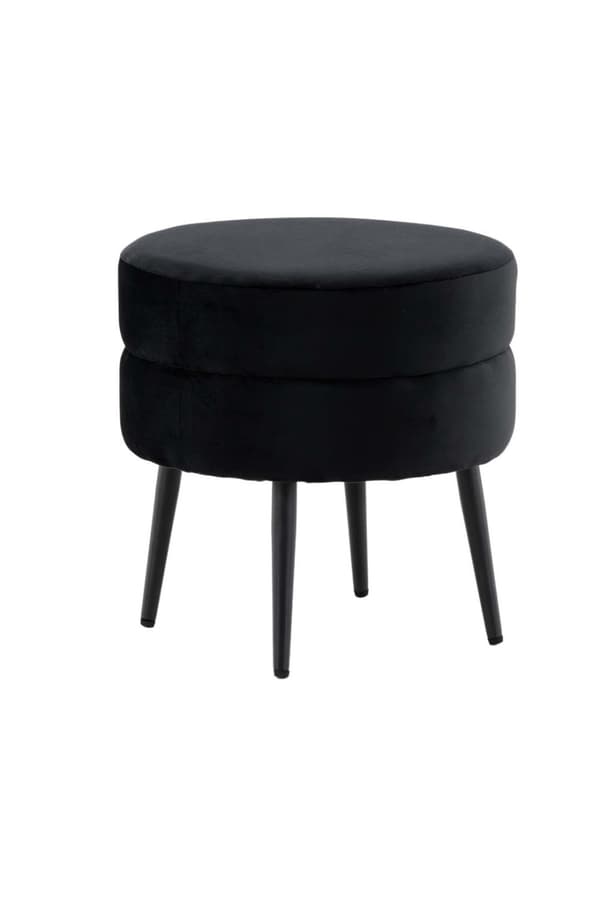 Pot puff Ø40cm velour svart.