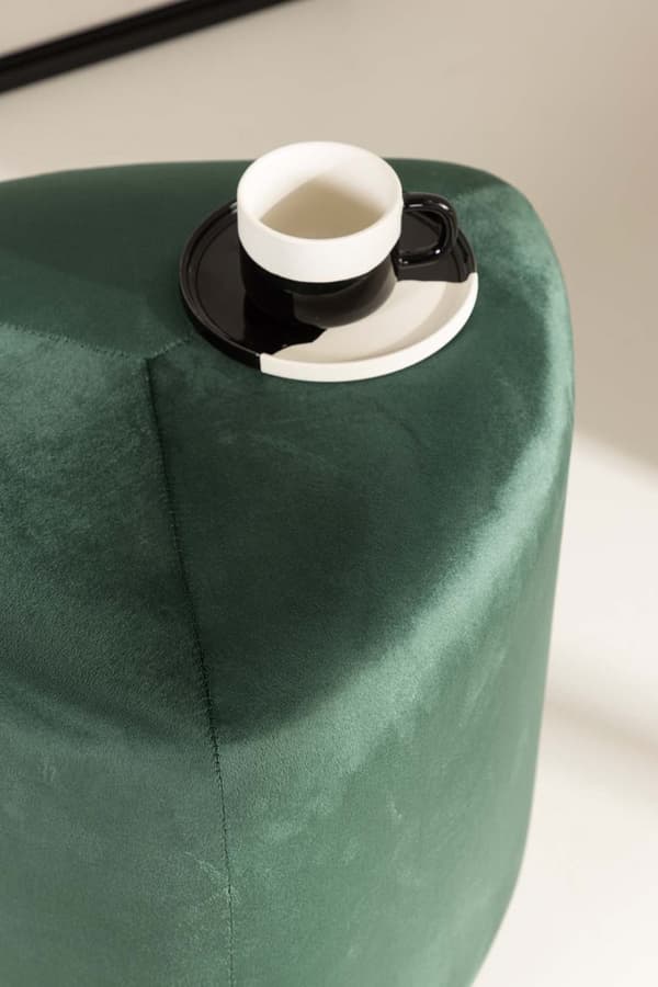 Peg puff Ø46cm velour grønn.