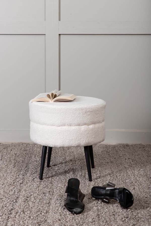 Pot puff Ø40cm hvit.