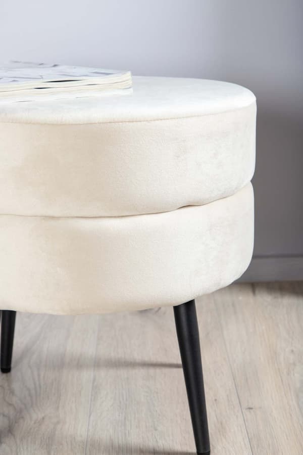 Pot puff Ø40cm velour beige.