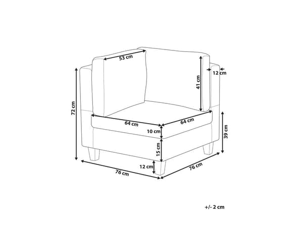 Hörnsektion 1-sits Ljusbeige Polyestertyg Klädd Fåtölj med Dyna Modul Del av Modulsoffa Modern Design Vardagsrum