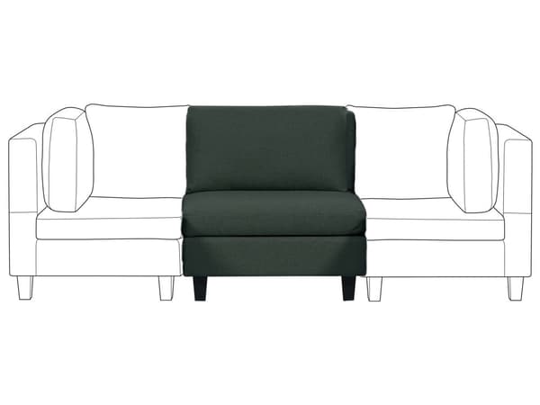 1-sits Sektion Mörkgrön tygklädd fåtölj med kudde Modulär Del Modulär Soffa Element