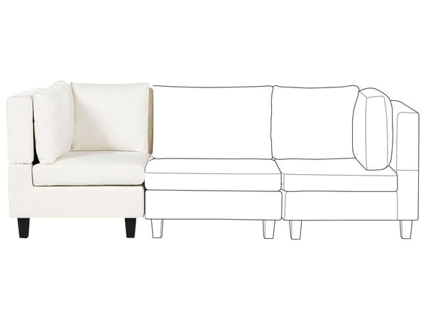 Hörn 1-sits Sektion Off-White Polyestertyg Klädd fåtölj med dyna Modulär Del Modulär Soffa Element
