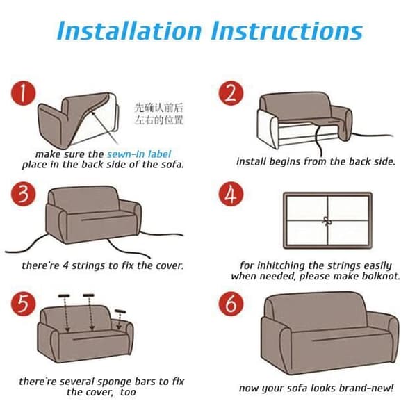 2-sits sofföverdrag Elastisk Stretch Tjock Mjuk passform Cyan