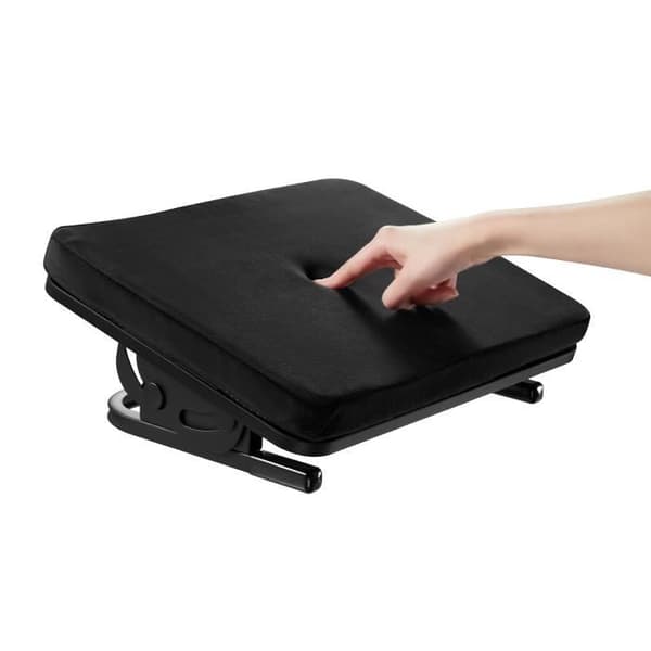 Maclean ergonomiskt fotstöd, benstöd, steglöst justerbar vinkel, avtagbar kudde, MC-460