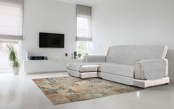 Komfort sofföverdrag - CDSX- COMFORT PENISOLA- GRIGIO -190 - Halkfritt sofföverdrag med schäslong, 190cm, Grå