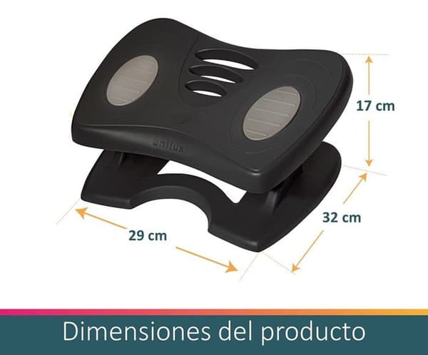 Unilux fotstöd - 400160992 - Nymphea Ergonomiskt kontorsfotstöd, höj- och sänkbart och halkfritt, Grå
