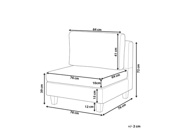 Sittsektion 1-sits Sektion Svart Konstläder med Dyna Modulstycke Modulär Soffa Del Modulsoffa