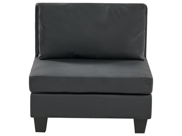 Sittsektion 1-sits Sektion Svart Konstläder med Dyna Modulstycke Modulär Soffa Del Modulsoffa