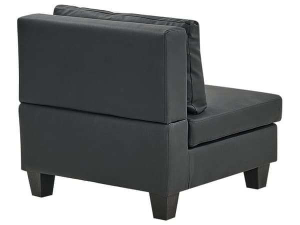 Sittsektion 1-sits Sektion Svart Konstläder med Dyna Modulstycke Modulär Soffa Del Modulsoffa
