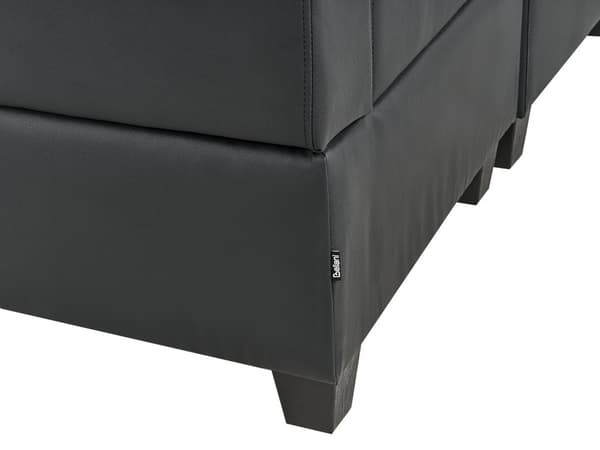 Sittsektion 1-sits Sektion Svart Konstläder med Dyna Modulstycke Modulär Soffa Del Modulsoffa