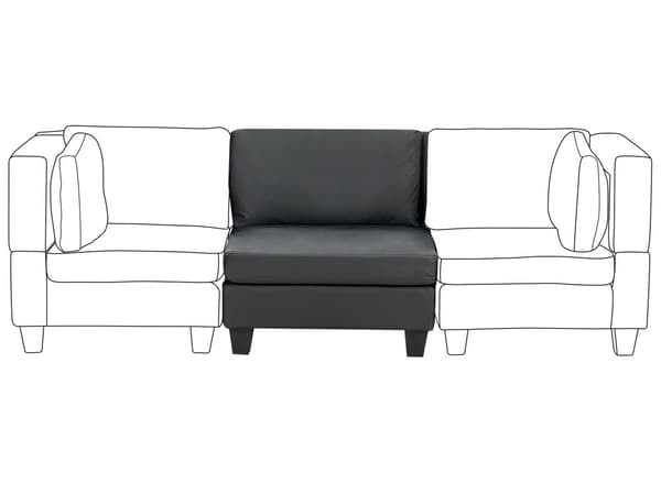Sittsektion 1-sits Sektion Svart Konstläder med Dyna Modulstycke Modulär Soffa Del Modulsoffa