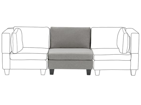 Sittsektion 1-sits Sektion Ljusblå Stoppad Tyg med Dyna Modulstycke Modulär Soffa Del Modulsoffa