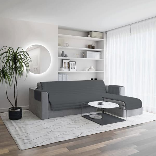 Trendigt sofföverdrag - CDDX-trendig penisola- g.scuro 190 - Elegant Quiltat sofföverdrag, mörkgrå, 190 cm