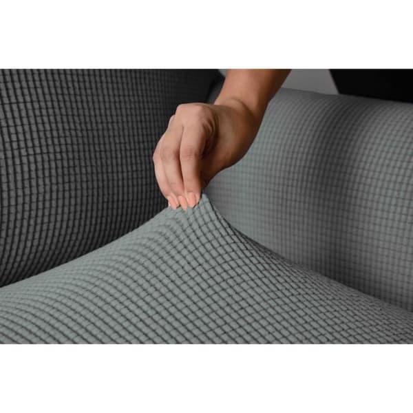 "Leslie" elastiskt sofföverdrag, ljusgrå, 2-sits
