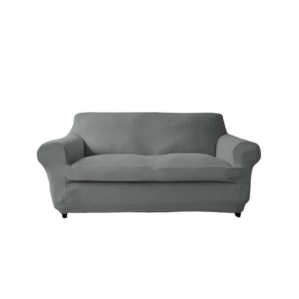 "Leslie" elastiskt sofföverdrag, ljusgrå, 2-sits