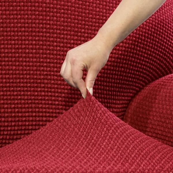 Sofföverdrag - SOFASKINS - Niagara - Röd - 340-540 cm - Uttagbar - Tvättbar