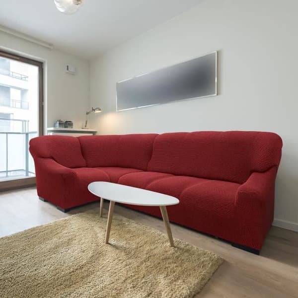 Sofföverdrag - SOFASKINS - Niagara - Röd - 340-540 cm - Uttagbar - Tvättbar
