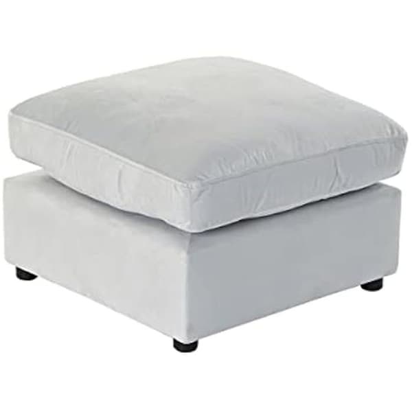 Fotpall - DKD Home Decor - Standard - Trä och polyester - Himmelsblå färg - 55x55x35 cm