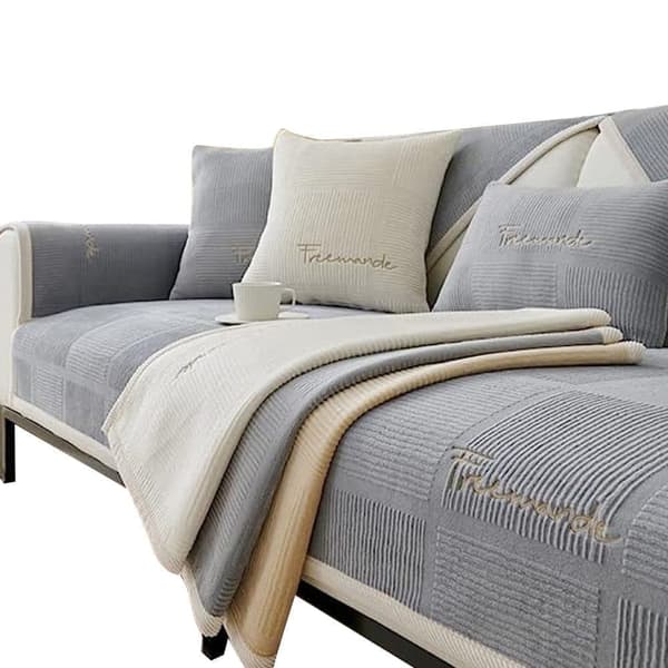 Modern randig sofföverdrag med halkfri design
