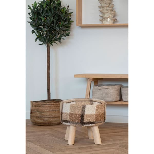 Aberdeen taburet Ø31cm brun.