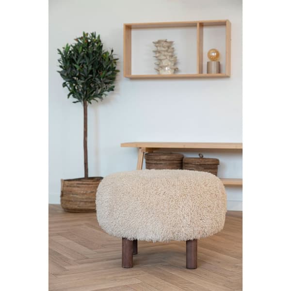 Inverness puff Ø50cm brun.