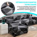 Miniatyrbild 2 av 4: TD sofföverdrag i polyesterfiber 3-sits + 2-sits sofföverdrag svart sofföverdrag i stretch L-format hörnsoffa