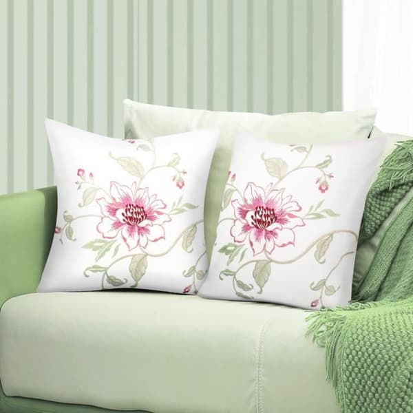 2-pack Kuddöverdrag 40x40 cm Broderad Unik Blomma