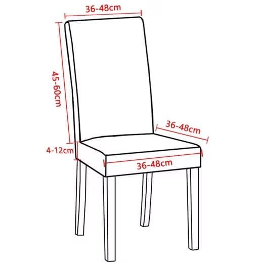 Elastisk stolebetræk, skridsikkert design 36-48 cm, vaskbart - 1/2-pak