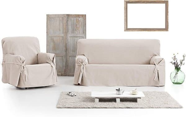 Eysa - F628091 - Garona Protect Vattentätt och ventilerande sofföverdrag, 90% bomull 10% polyester, beige, 140-180 cm