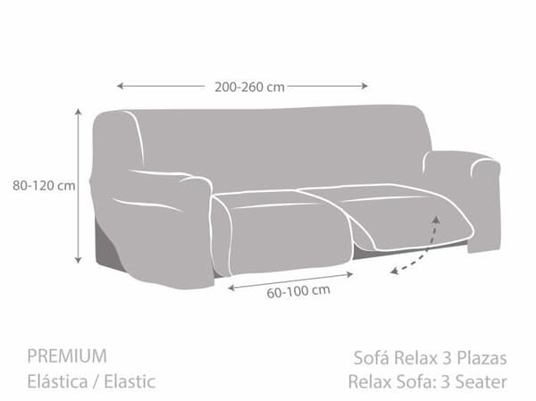 Eysa sofföverdrag - F939176 - 3D sofföverdrag, ljusgrå, 3 sits