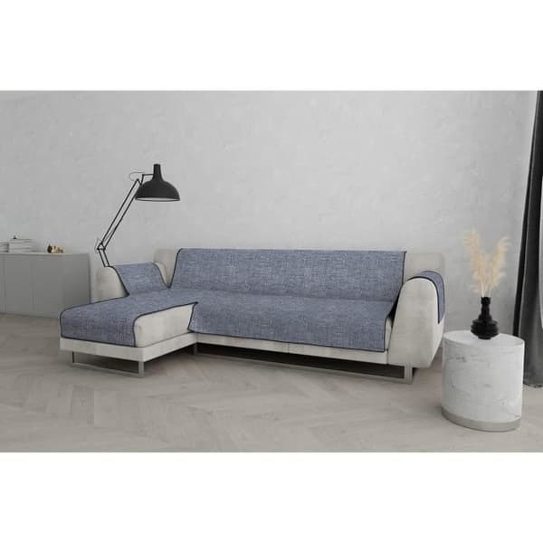 Antisklidsoffaöverdrag medComfortpeninsula,290cm,Mörkblå - Italienska sängkläder