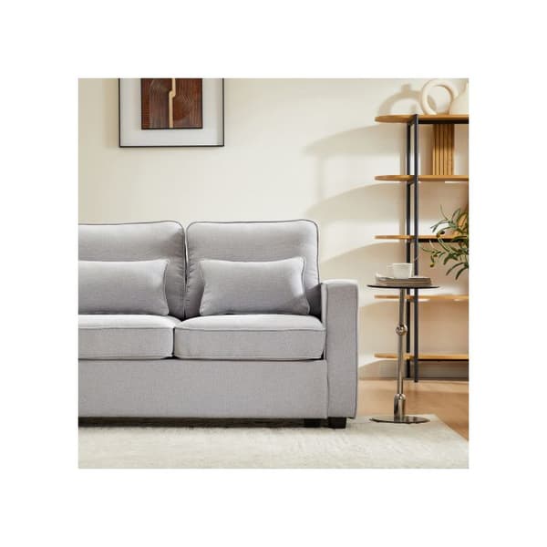 Modern 4-sits linsoffa, 4-sits soffa med armstöd och 4 kuddar, minimalistisk stilsoffa