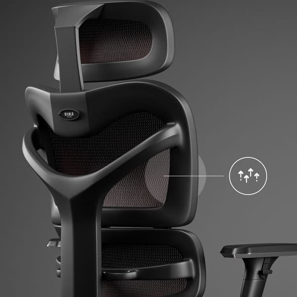 Ergonomisk stol Diablo V-Commander: Svart-Bordeaux