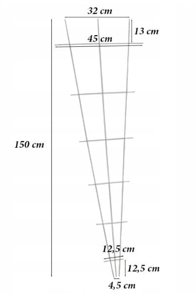 Ventilatorstøtte til klatreplanter 150x45cm Grøn
