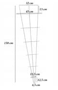 Miniatyrbillede 3 af 4: Ventilatorstøtte til klatreplanter 150x45cm Grøn