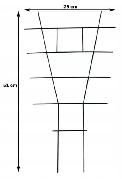 Stige til potteplanter 51x29 cm grøn ståltråd