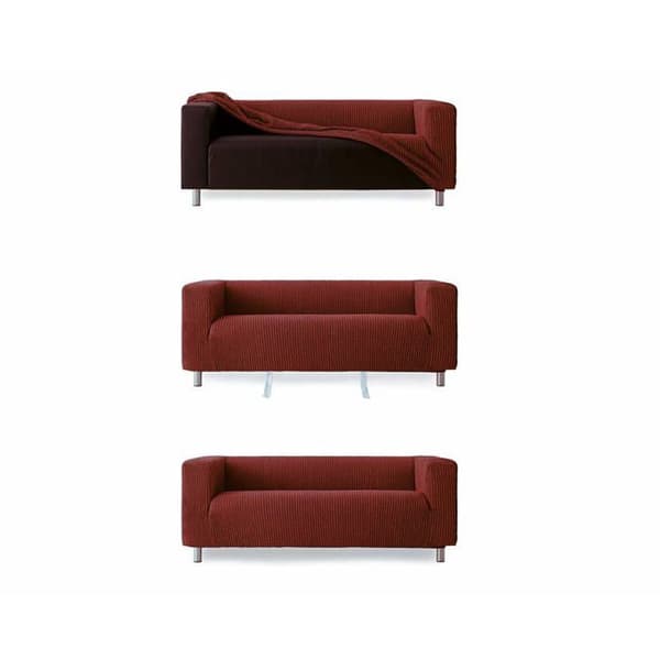 Housse till soffa Milica Housse till soffa modell Klippan med armstöd, mjukt elastiskt tyg New York - Färg 01 elfenben
