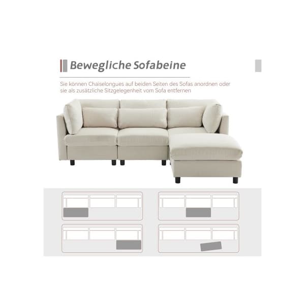 Modern design, Polstermöbler, Hörnssoffa med fotstöd, L-formad hörnssoffa