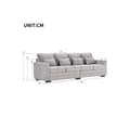 Miniatyrbild 5 av 6: Modern 4-sits linsoffa, 4-sits soffa med armstöd och 4 kuddar, minimalistisk stilsoffa
