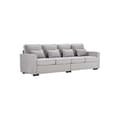 Miniatyrbild 6 av 6: Modern 4-sits linsoffa, 4-sits soffa med armstöd och 4 kuddar, minimalistisk stilsoffa