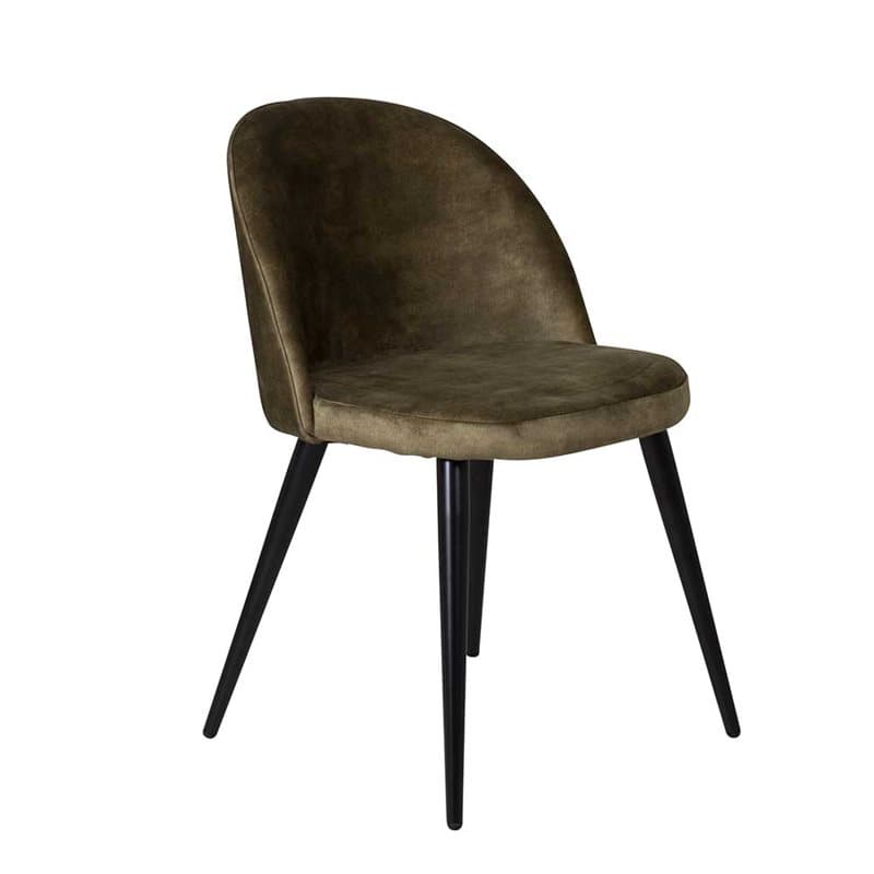 Stol Velvet Tyg Svart