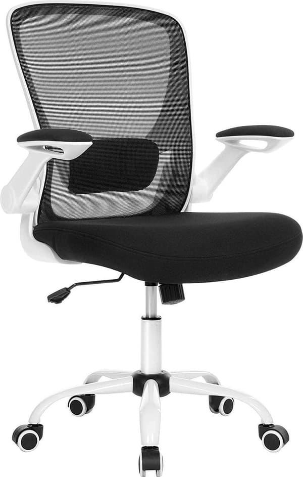 Ergonominen toimistotuoli - verkko - kallistettava - taitettava käsinoja Valkoinen