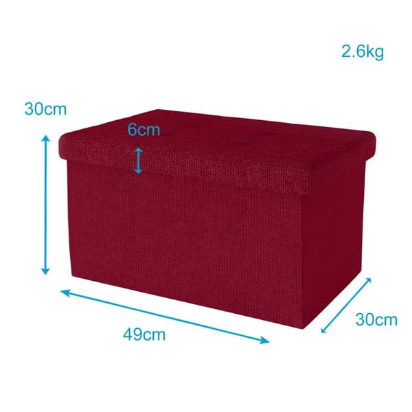 Fällbar Pall 49x30x30 cm Sittkub med förvaringsutrymme och lock av tyg med hålor Sits kub fotstöd förvaringslåda bröst ottoman