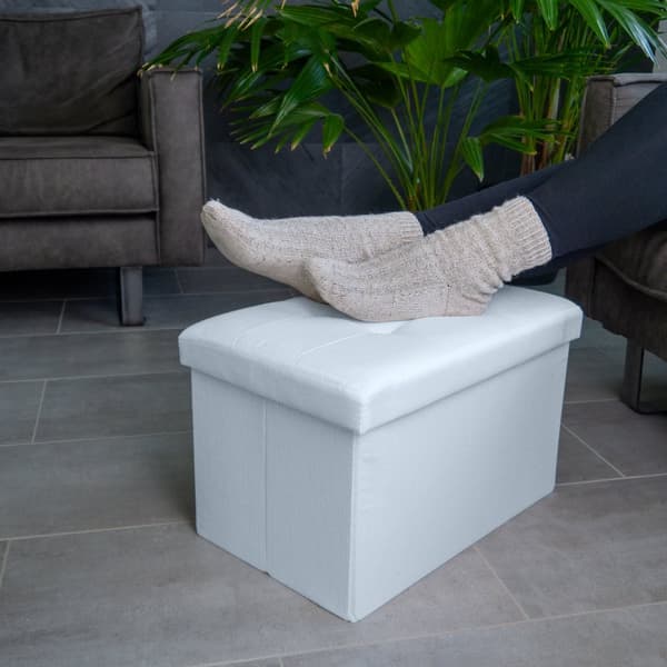 Fällbar Pall 49x30x30 cm Sittkub med förvaringsutrymme och lock av tyg med hålor Sits kub fotstöd förvaringslåda bröst ottoman